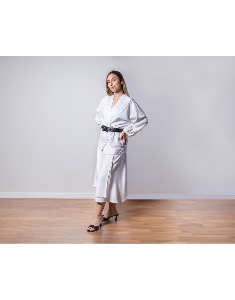 Kimono visco linho off white